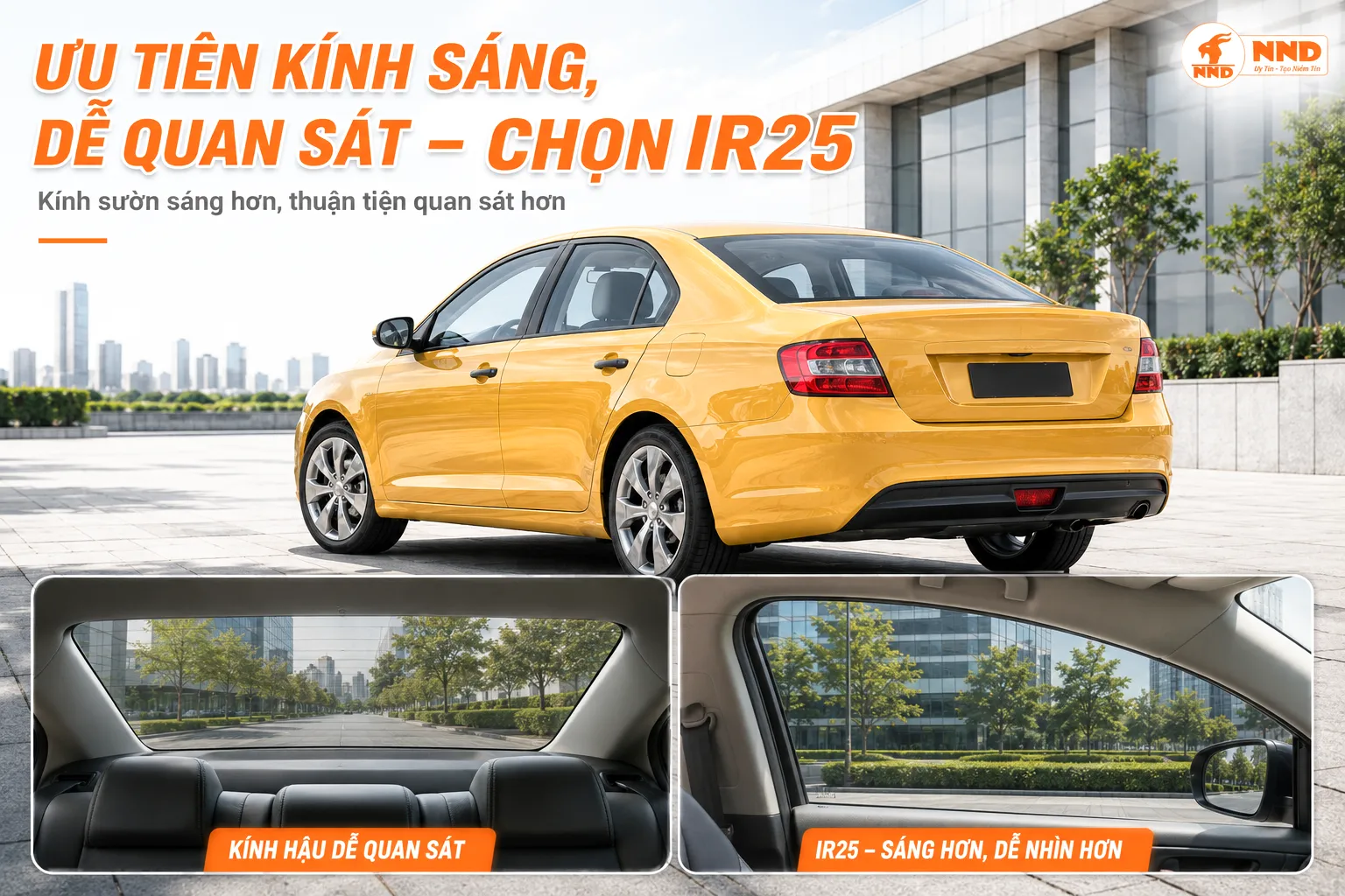 Phim 3M IR25 cho kính sườn hậu sáng hơn và thuận tiện quan sát