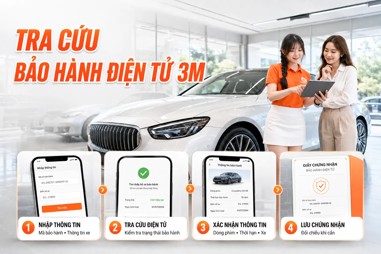 Các bước tra cứu bảo hành điện tử phim cách nhiệt 3M