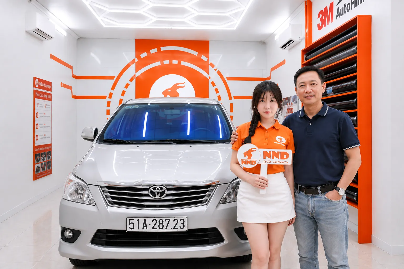 Toyota Innova của anh Bình sau khi dán gói phim cách nhiệt Kết Hợp tại NND
