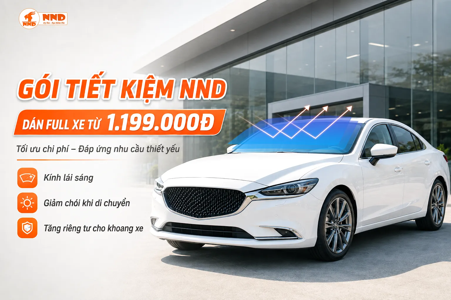 Gói phim cách nhiệt ô tô Tiết Kiệm NND dán full xe từ 1.199.000đ