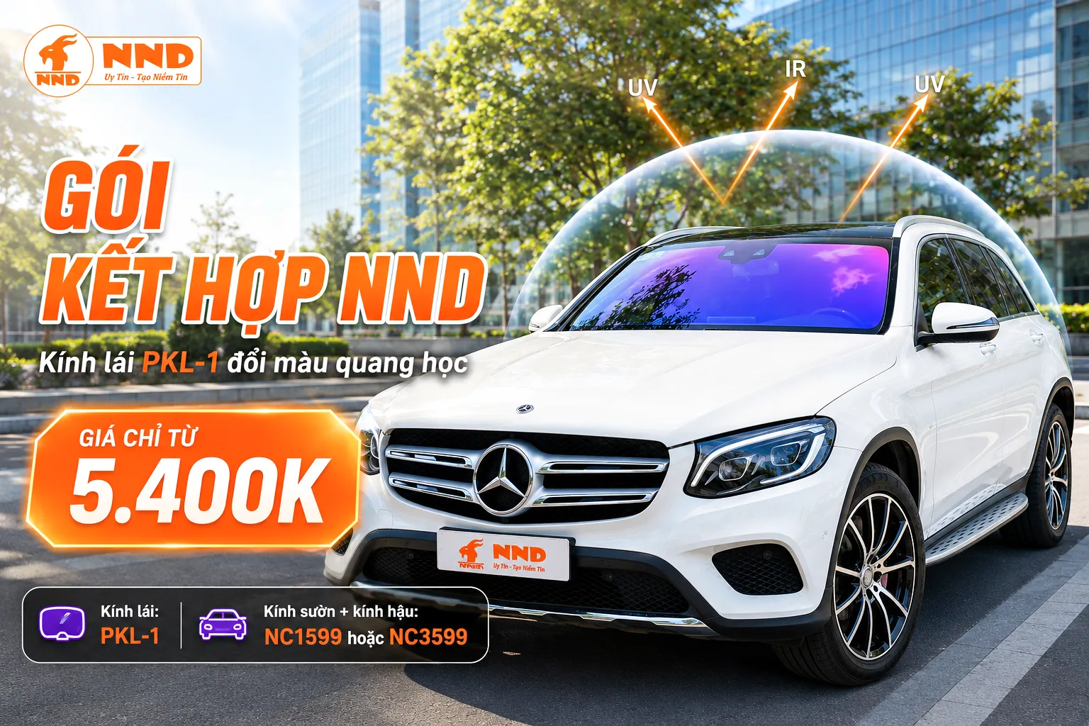 Gói Kết Hợp NND dùng PKL-1 cho kính lái và lựa chọn NC1599 hoặc NC3599 cho kính sườn, kính hậu