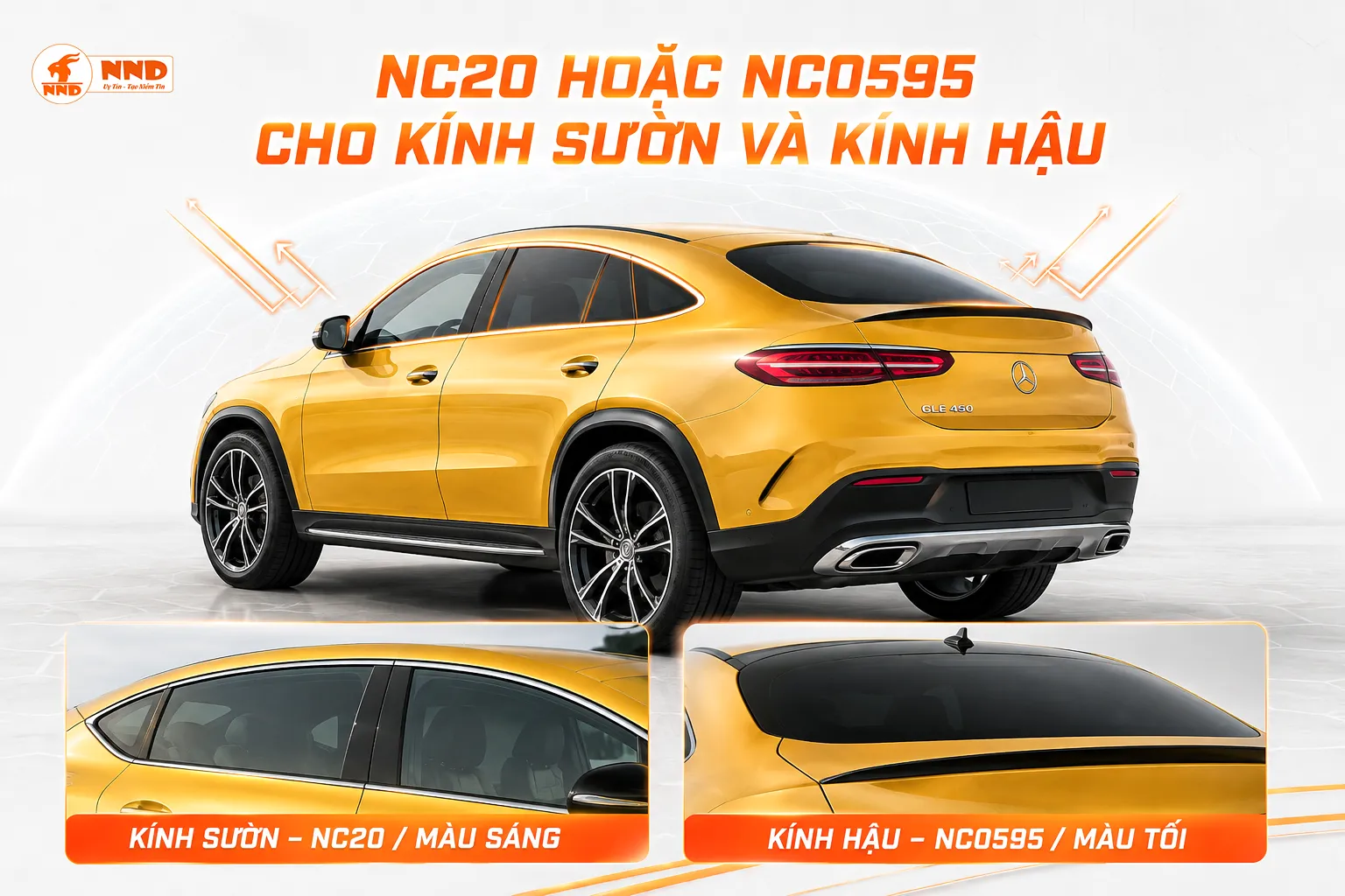 Phim NC20 hoặc NC0595 cho kính sườn và kính hậu trong Gói Tiết Kiệm NND
