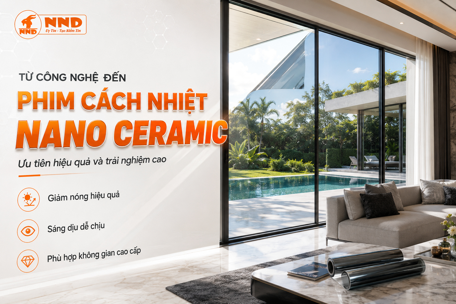 Phim Nano Ceramic cho nhà kính được định hướng cho nhu cầu ưu tiên hiệu quả và trải nghiệm sử dụng cao.