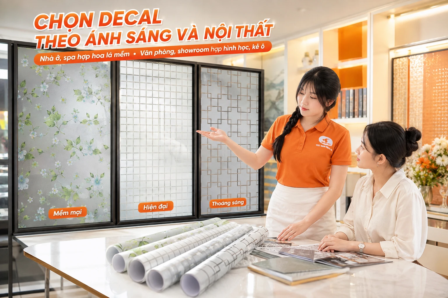 Tư vấn chọn decal dán kính theo ánh sáng và nội thất