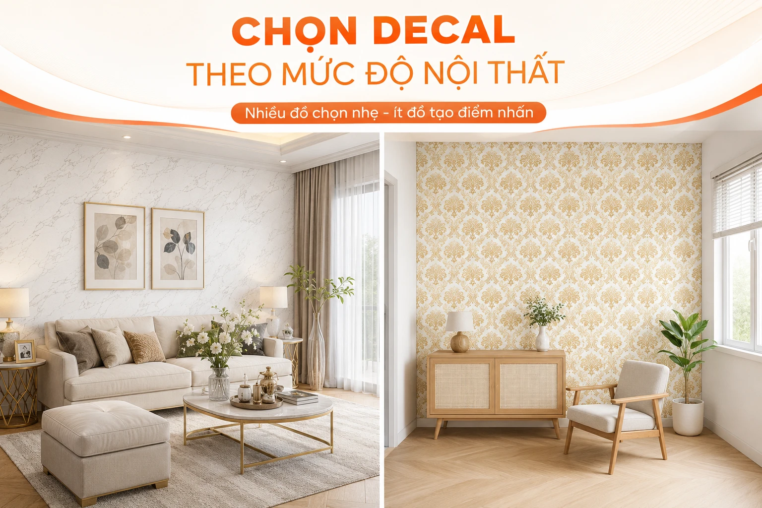 Cách chọn decal dán tường hài hòa với màu nội thất