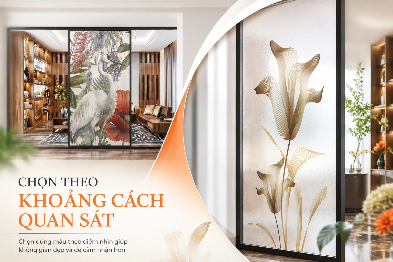 Khoảng cách nhìn phù hợp giúp họa tiết rõ chủ thể, hài hòa với diện tích và dễ cảm nhận hơn.