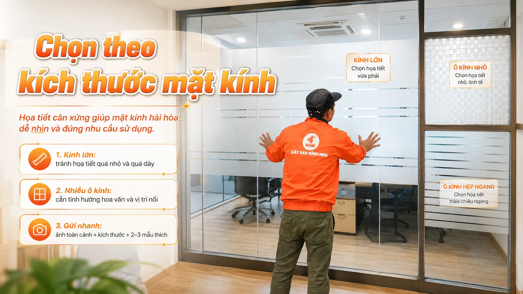 Cách chọn decal dán kính theo kích thước mặt kính