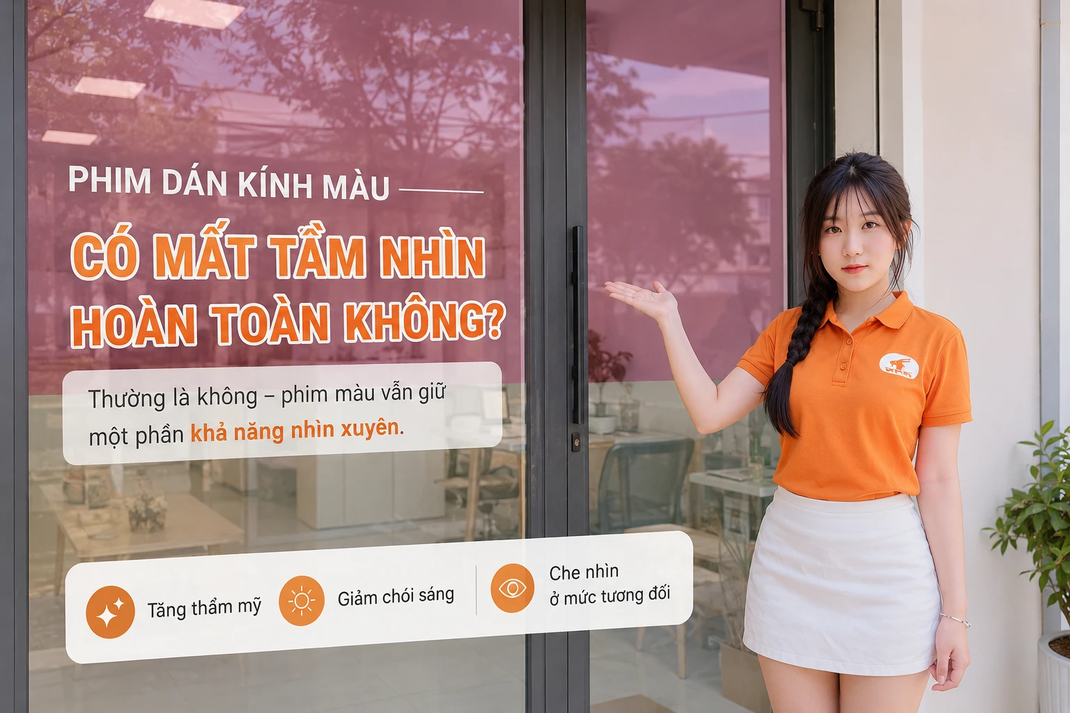 Khả năng nhìn xuyên qua phim dán kính màu phụ thuộc từng mã