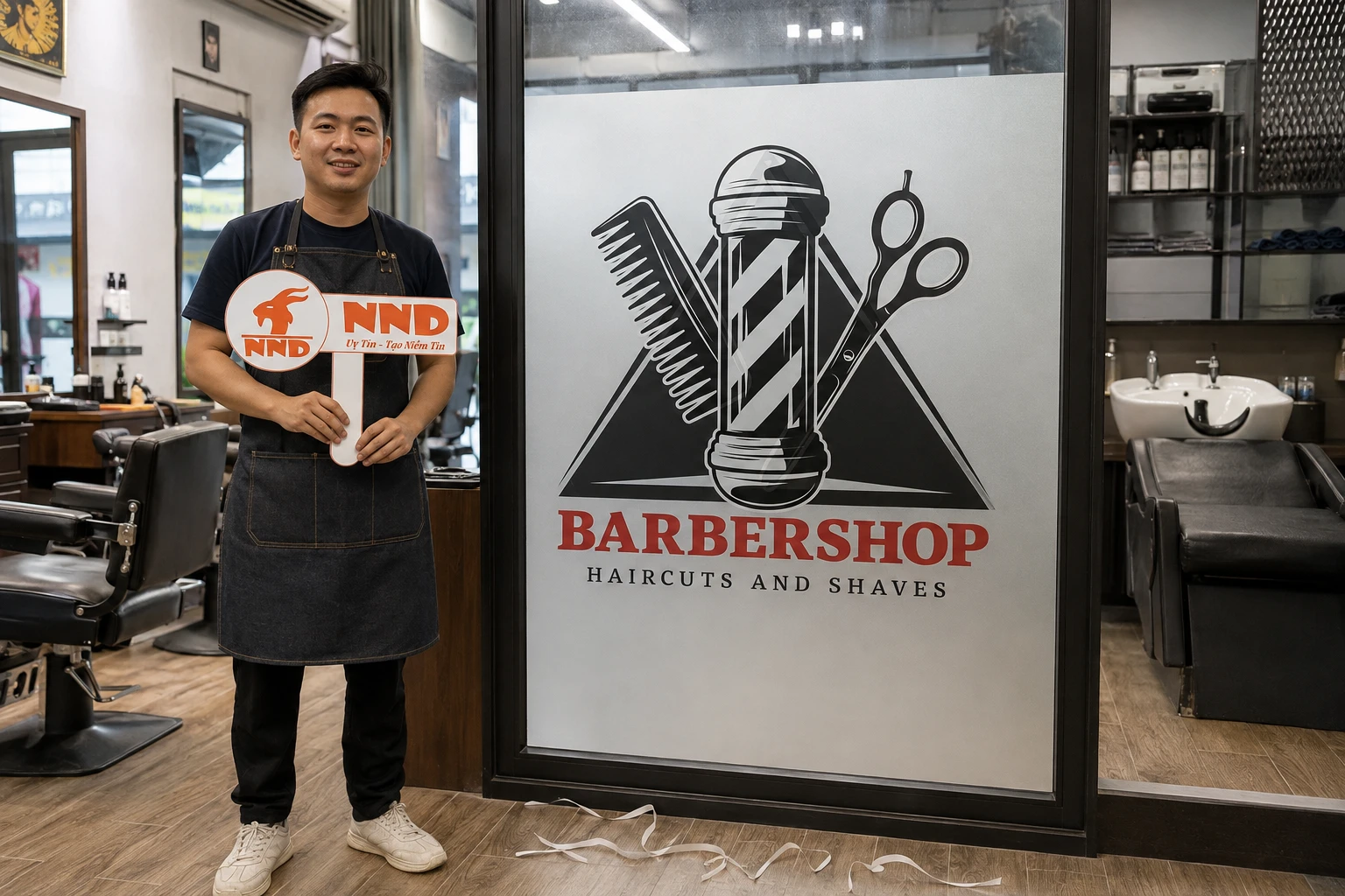 Công trình thi công mẫu tranh dán kính