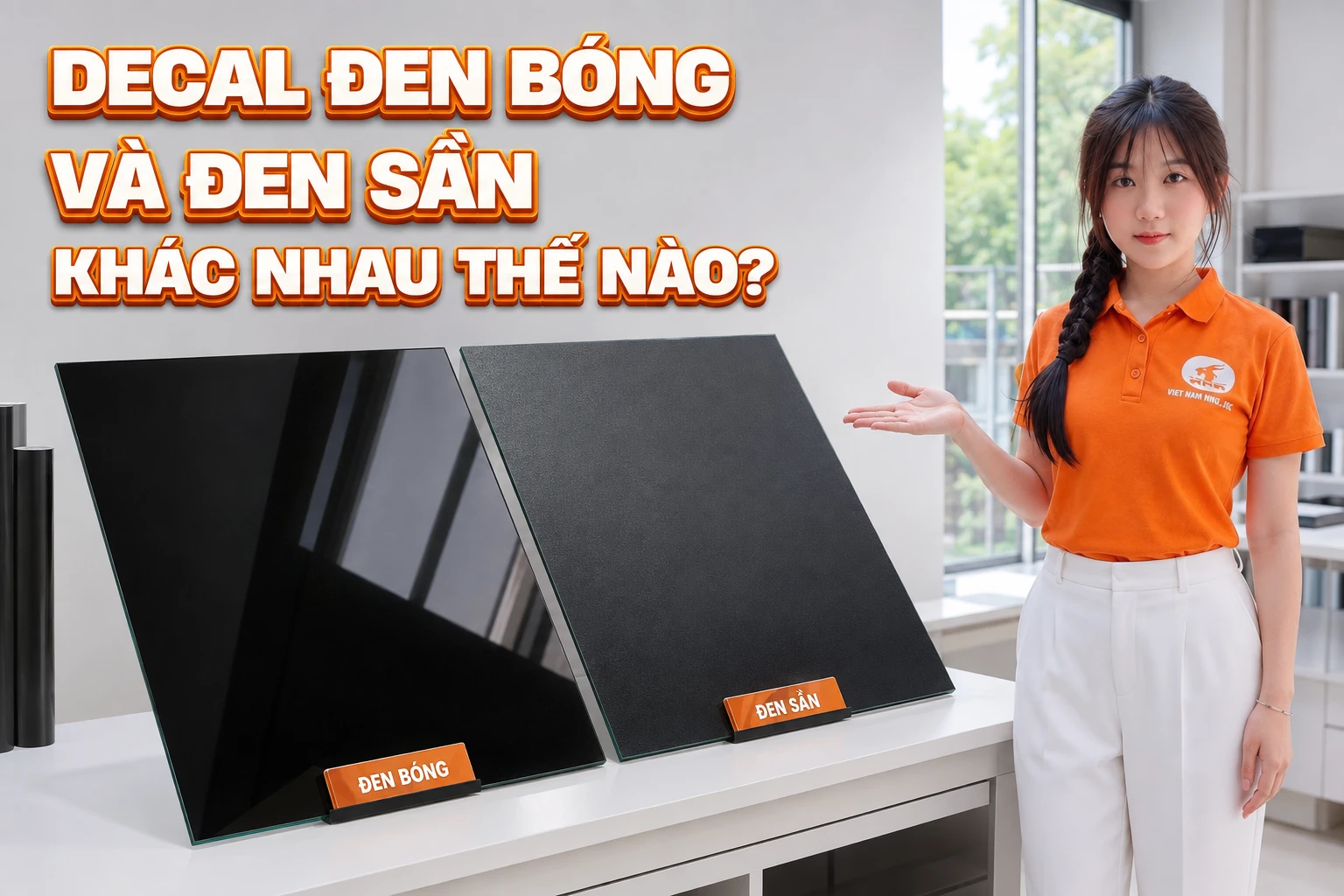 So sánh decal đen bóng và decal đen sần