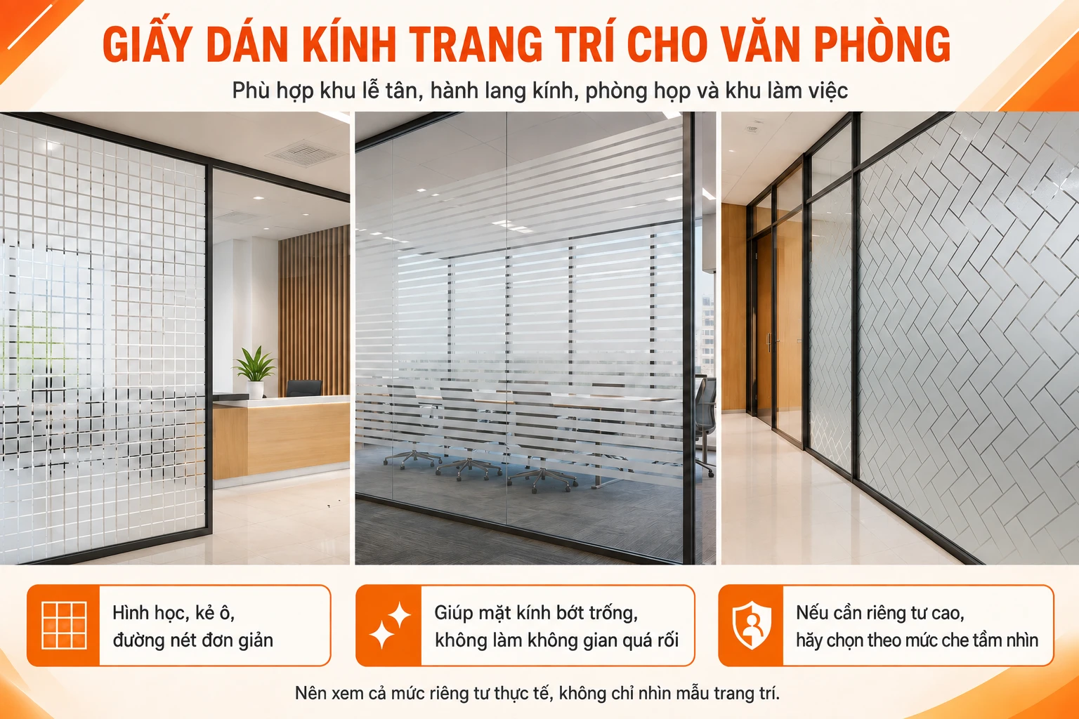 Giấy dán kính trang trí cho văn phòng, phòng họp