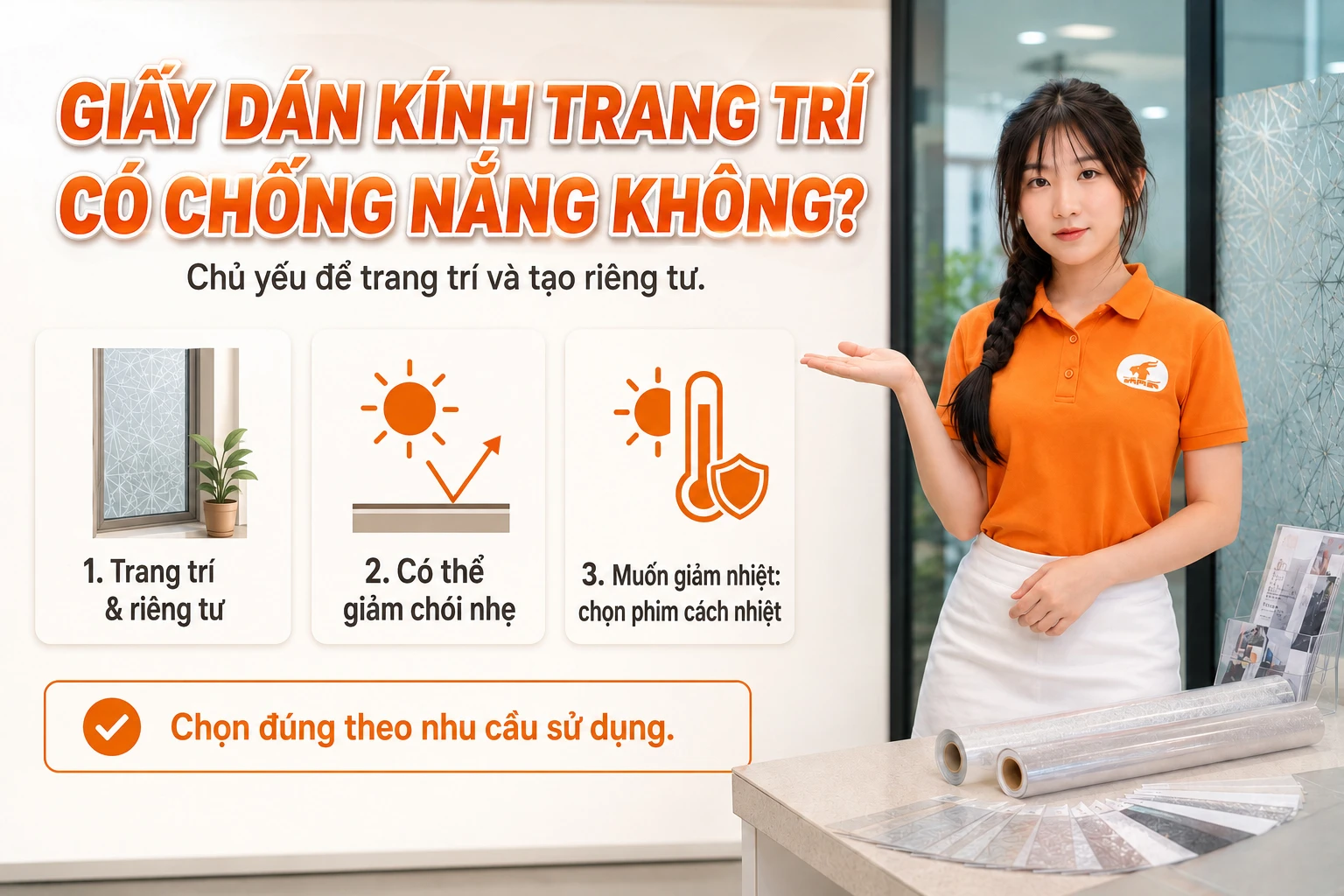 Giấy dán kính trang trí có chống nắng không?
