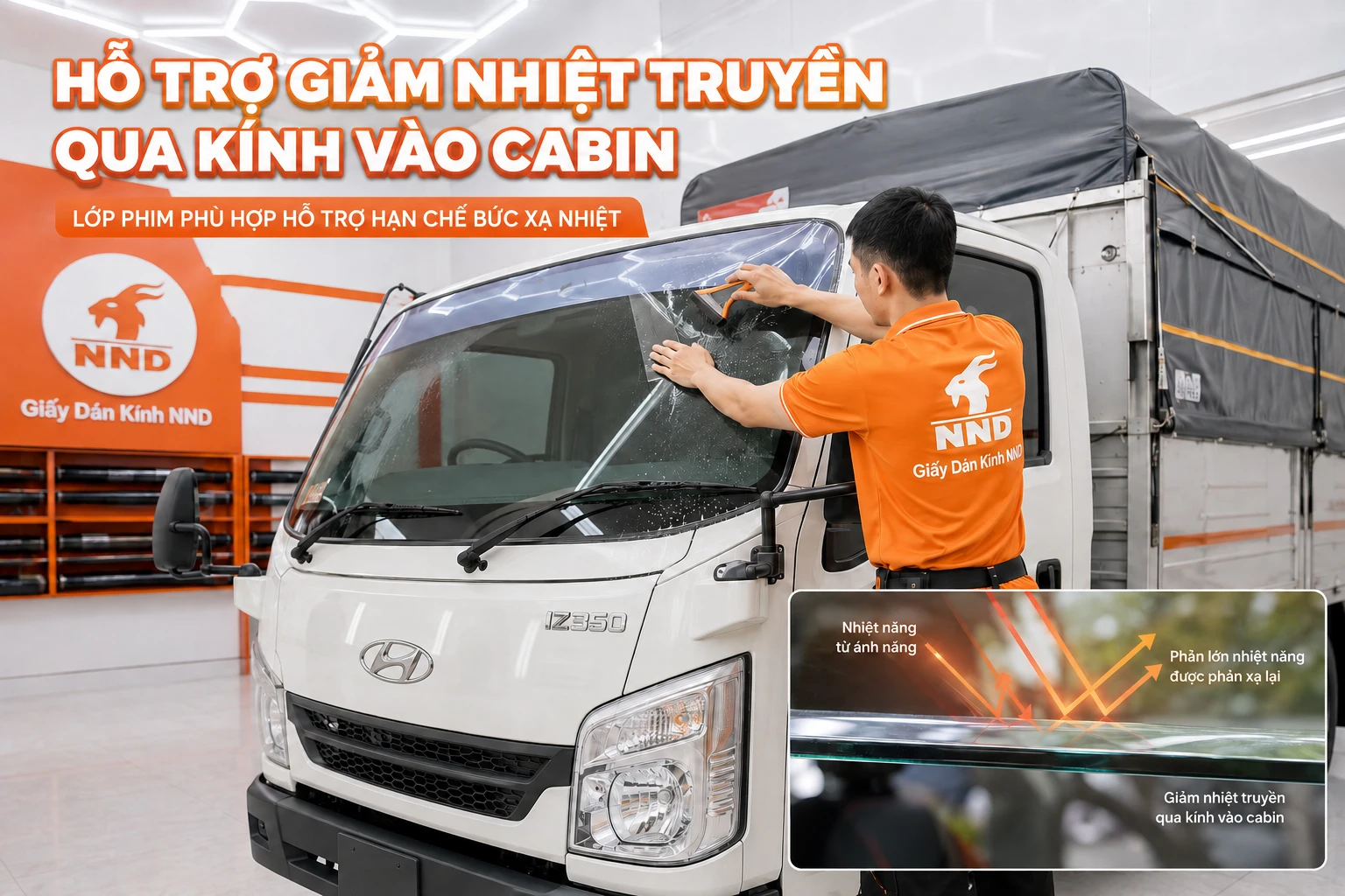 Phim cách nhiệt xe tải hỗ trợ giảm lượng nhiệt truyền qua kính vào cabin