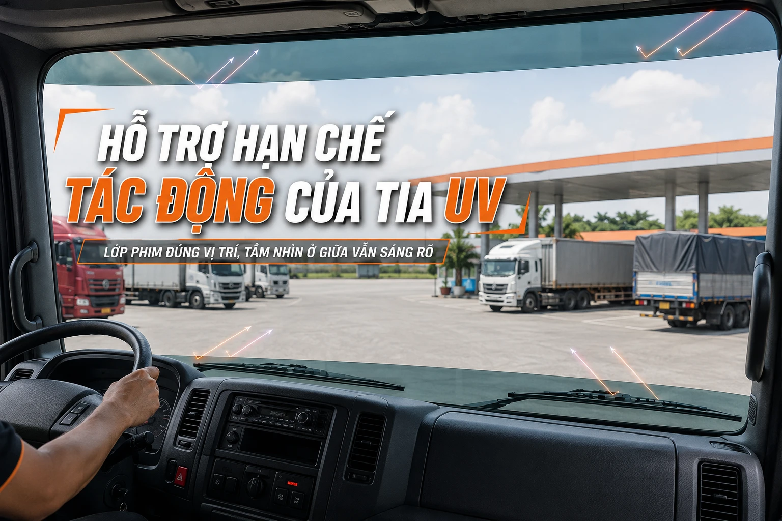 Phim xe tải hỗ trợ hạn chế tác động của tia UV qua kính cabin