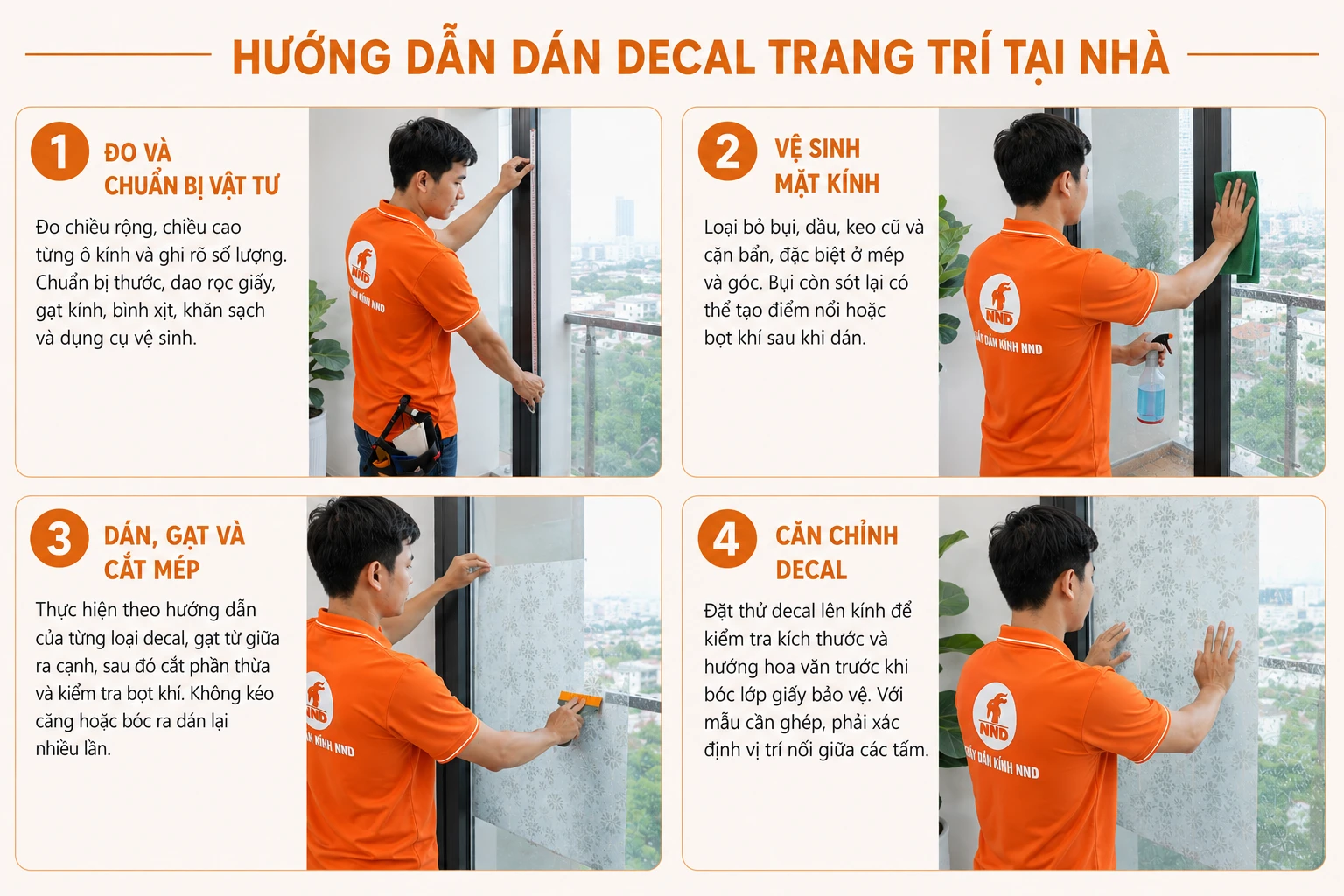 Hướng dẫn khách hàng dán decal tại nhà