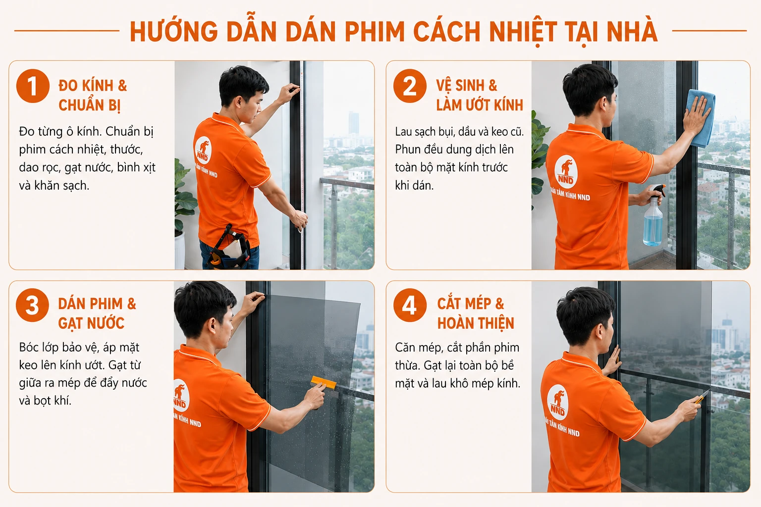 Hướng dẫn khách hàng tự dán phim cách nhiệt tại nhà