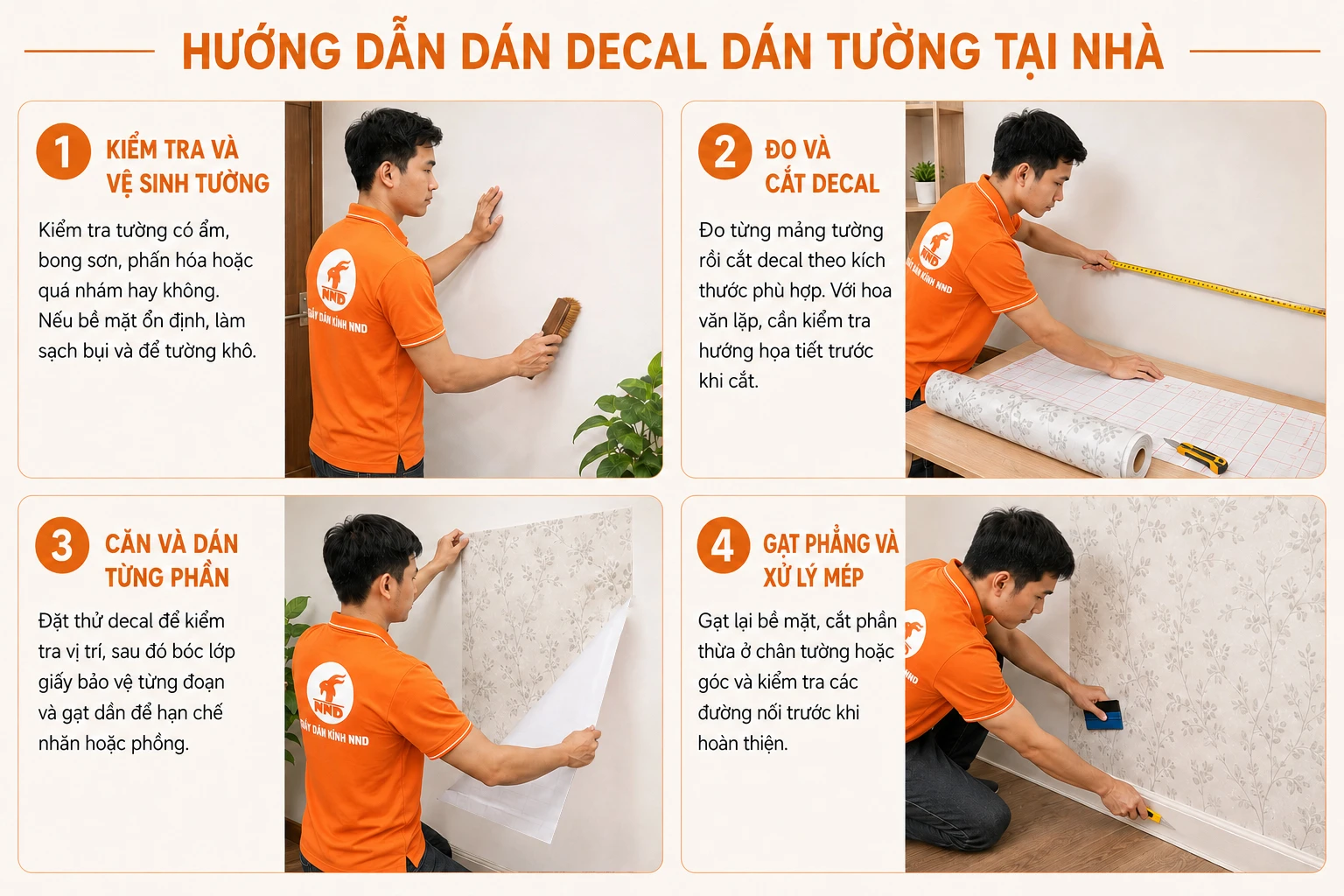 Hướng dẫn dán decal dán tường tại nhà đúng cách