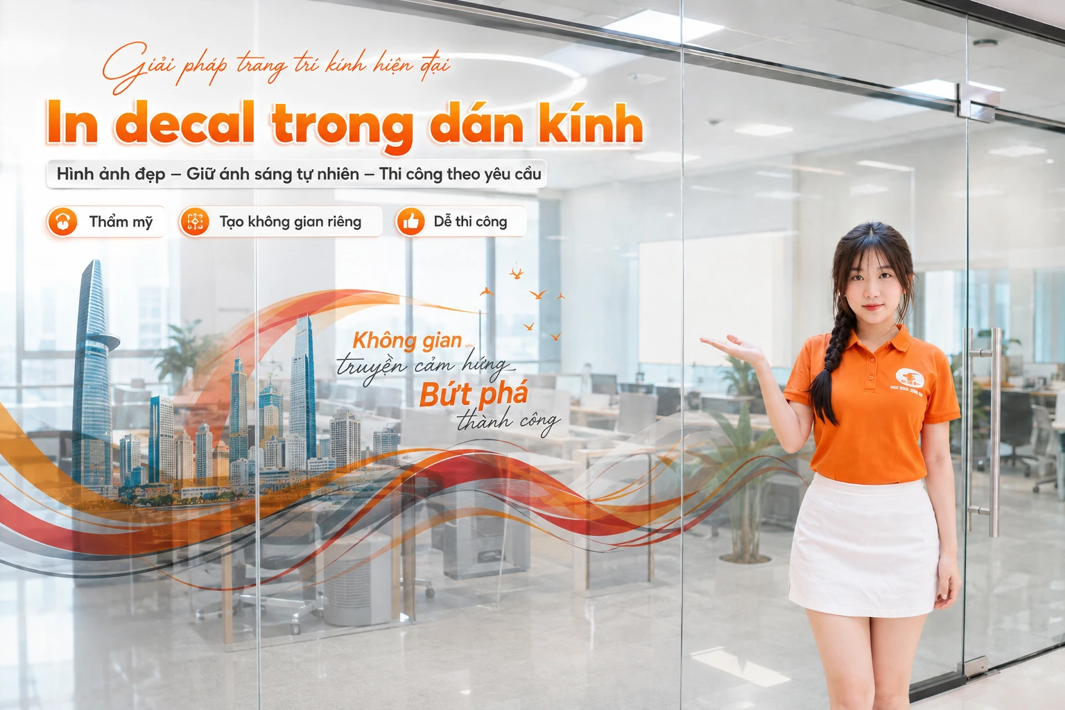 In decal trong dán kính theo yêu cầu.