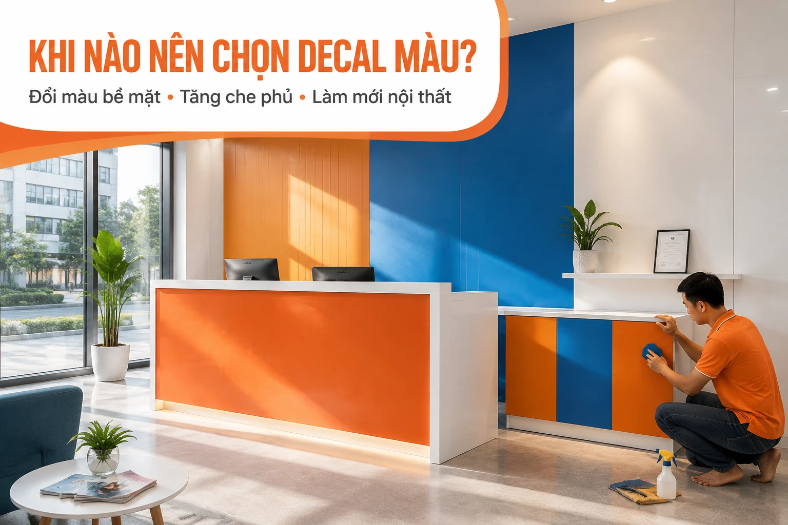 Ứng dụng decal màu cho cửa, tủ và bề mặt nội thất