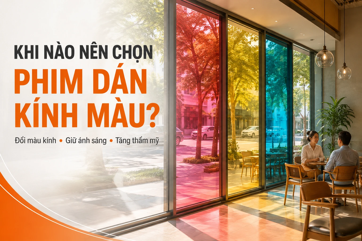 Phim dán kính màu tạo điểm nhấn nhưng vẫn giữ hiệu ứng kính