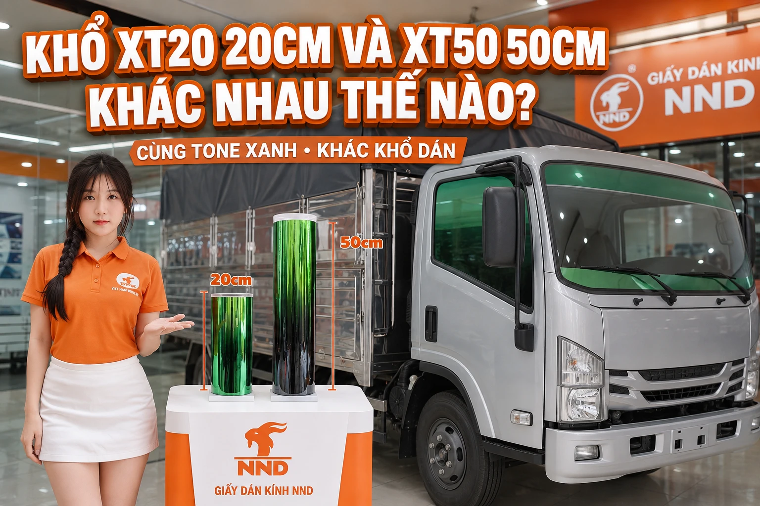 So sánh khổ phim xe tải XT20 rộng 20cm và XT50 rộng 50cm