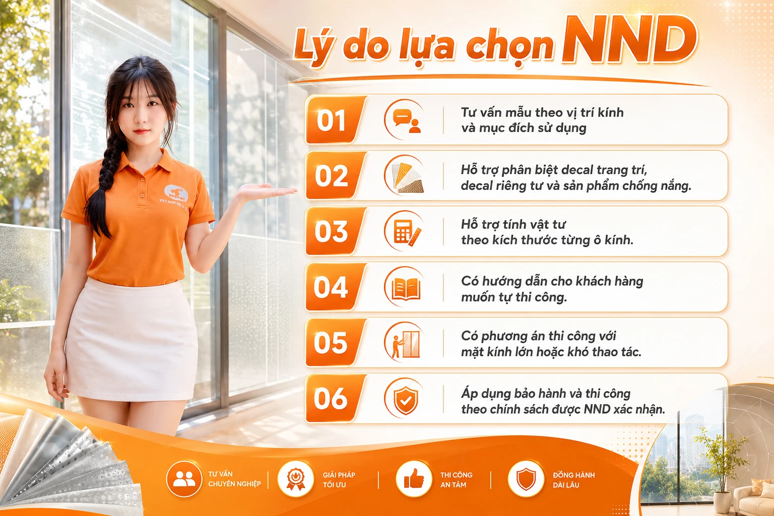Lý do chọn thương hiệu Giấy dán kính NND