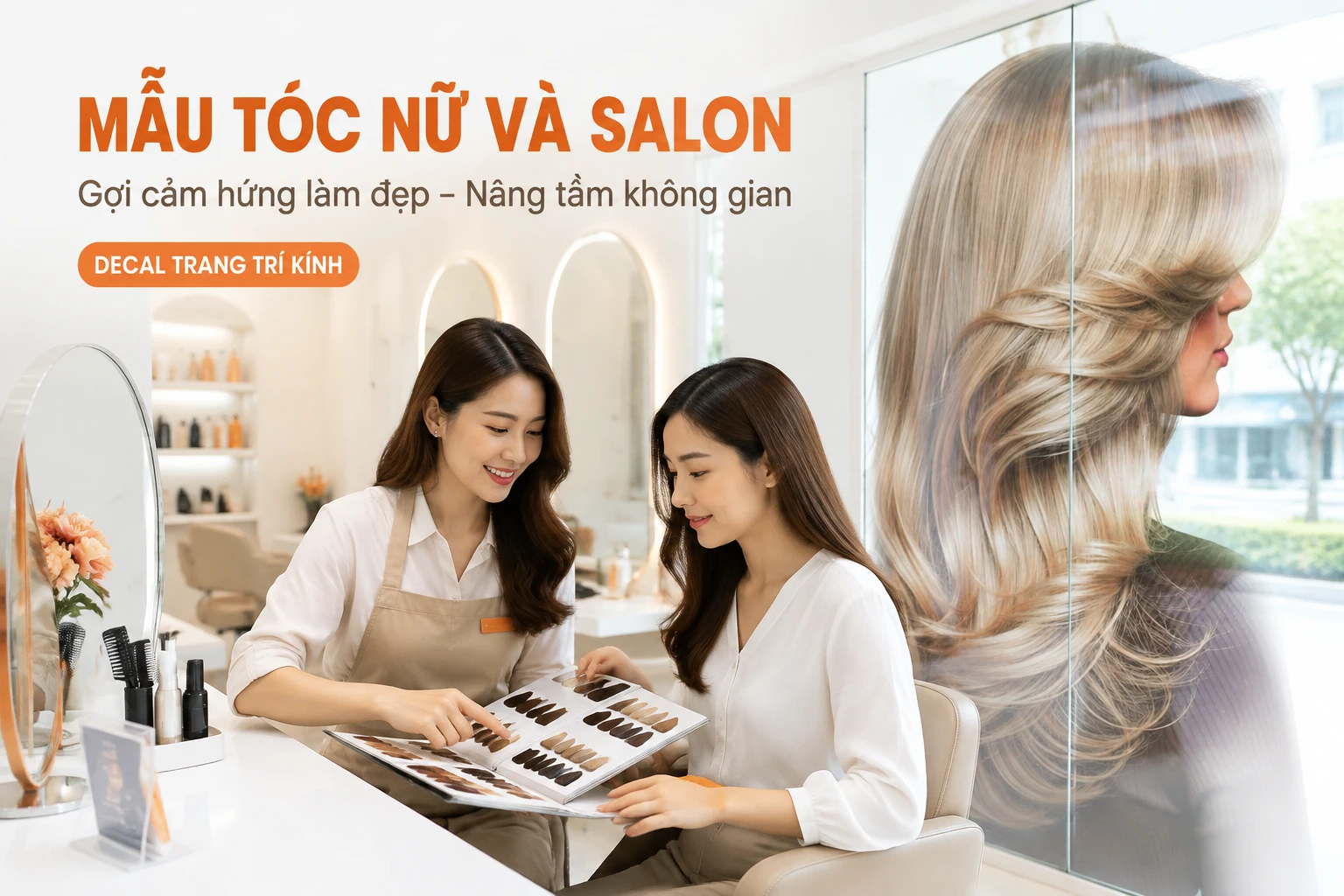 Mẫu Tóc Nữ Dán Kính Salon Đẹp