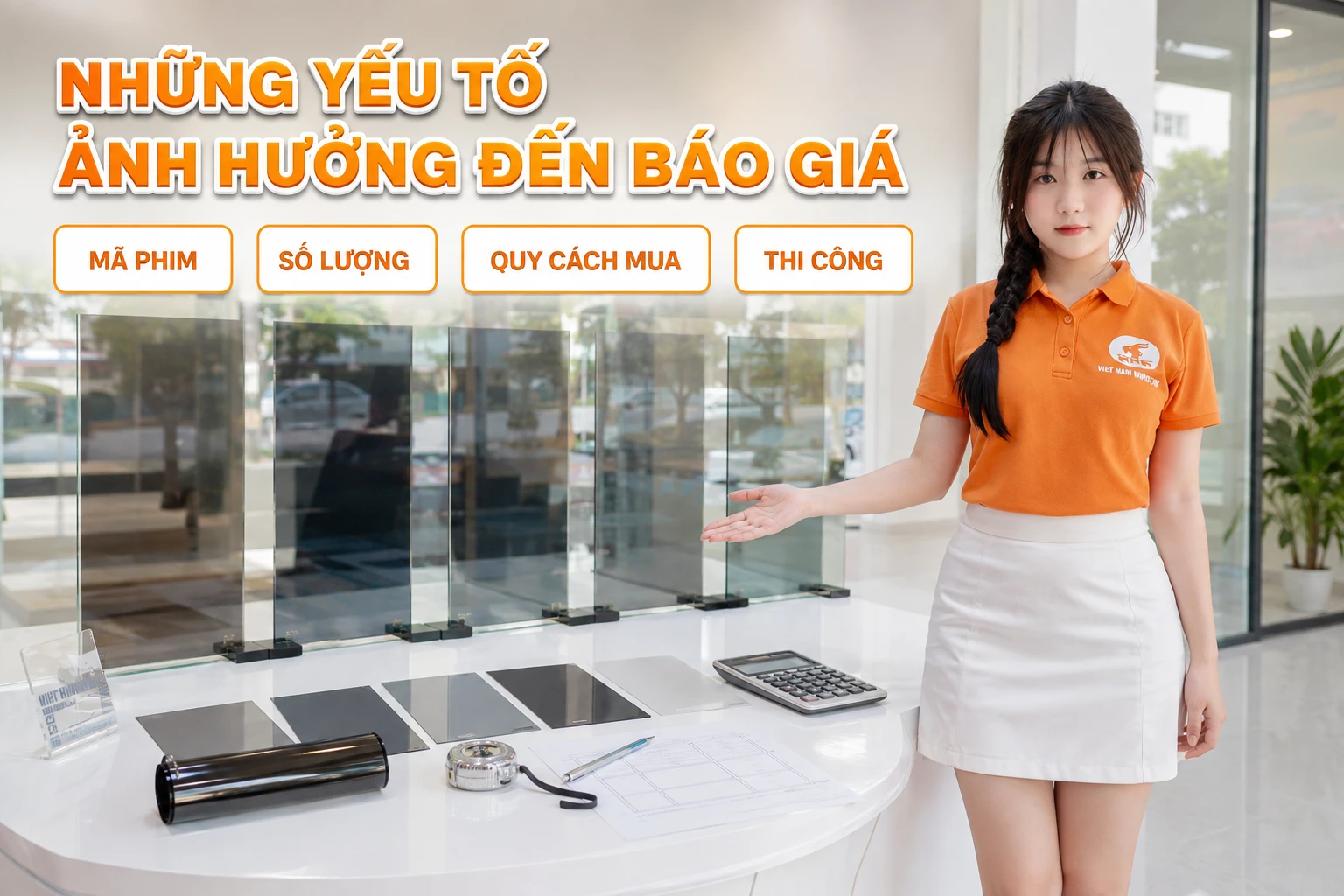 Mã phim số lượng quy cách mua và thi công ảnh hưởng đến báo giá phim cách nhiệt
