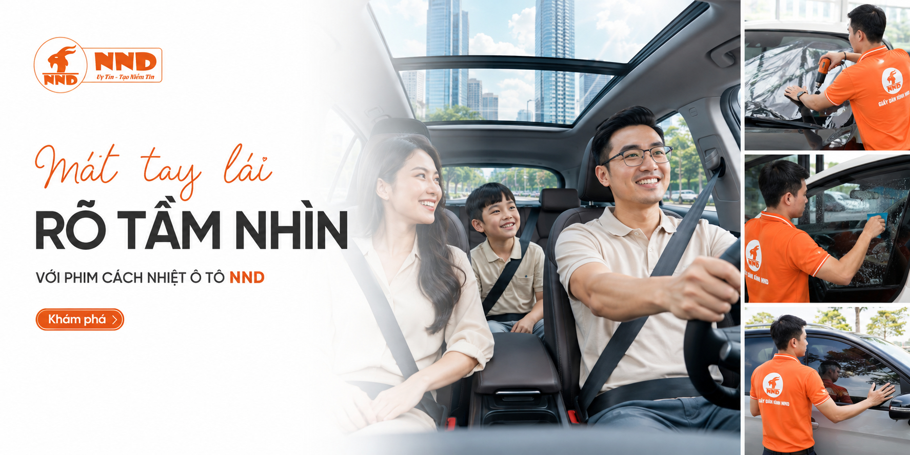 Mát tay lái rõ tầm nhìn với phim cách nhiệt ô tô NND