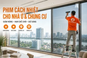 Thợ NND dán phim cách nhiệt cho cửa kính nhà ở và căn hộ chung cư