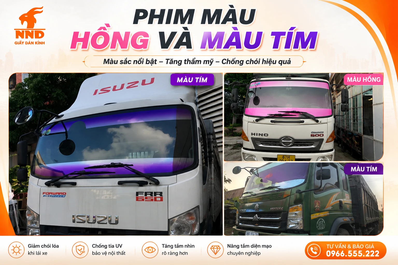 Phim xe tải màu hồng và màu tím thuộc nhóm XT20