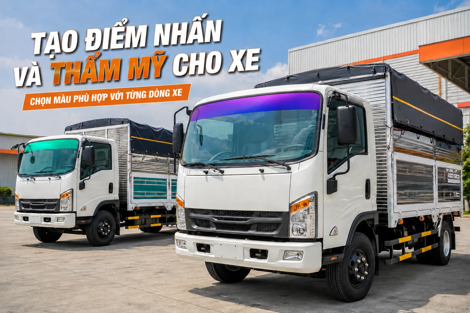 Phim màu tạo điểm nhấn thẩm mỹ cho kính xe tải