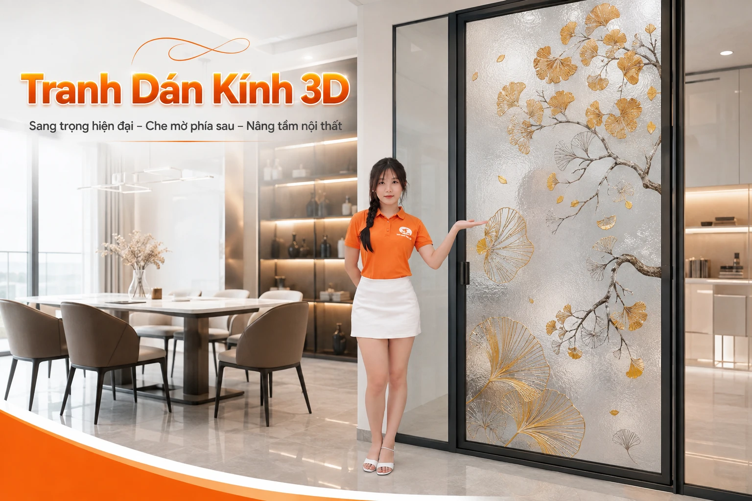 Tranh dán kính 3D cho nhà ở đẹp và riêng tư