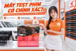 Nhân viên NND giới thiệu máy test phim cách nhiệt ô tô và các chỉ số VLT UVR IRR
