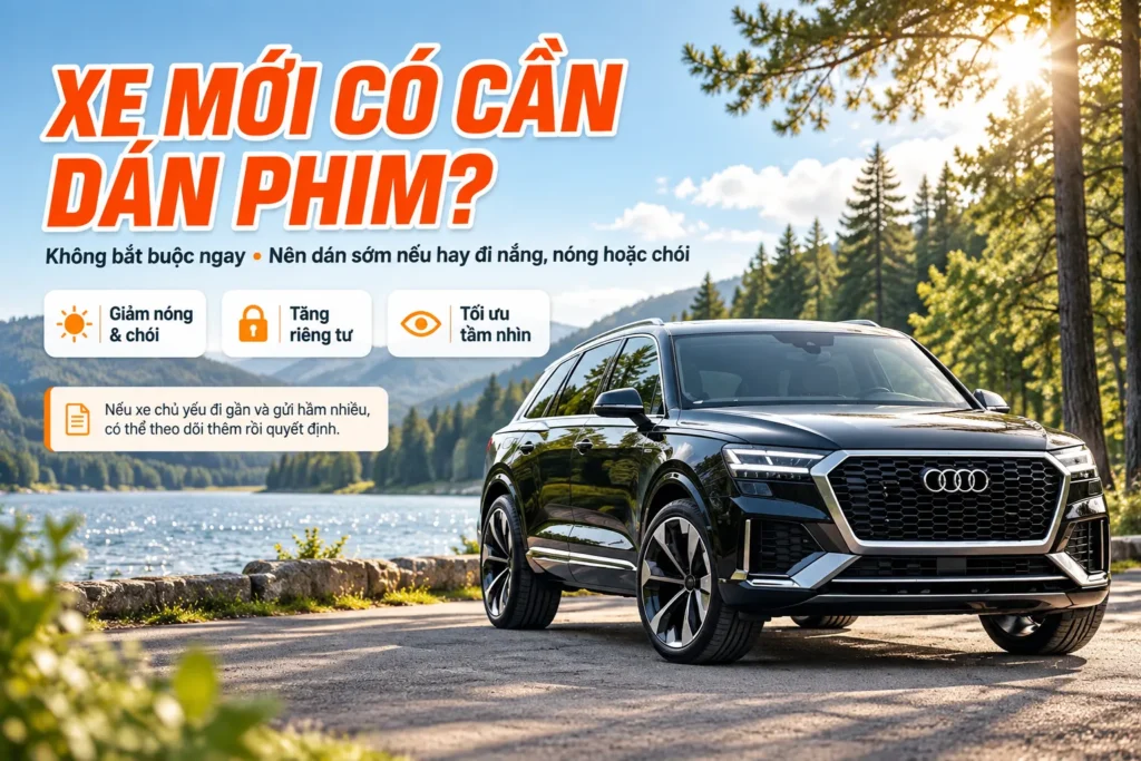 Xe ô tô mới có cần dán phim cách nhiệt để giảm nóng, giảm chói và tăng riêng tư không