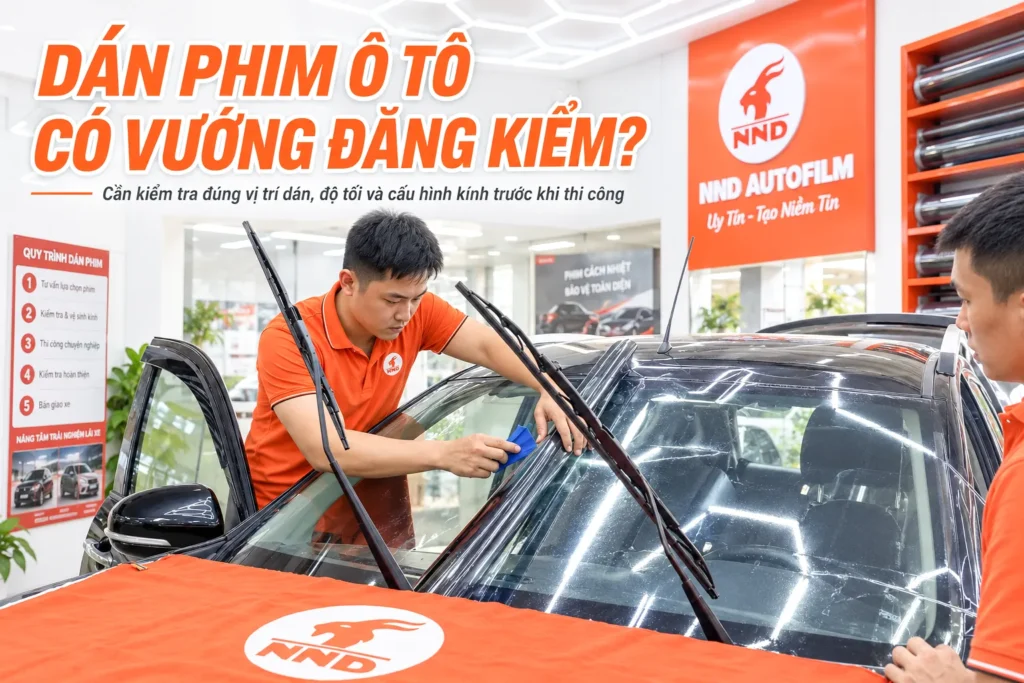 Dán phim cách nhiệt ô tô có ảnh hưởng đăng kiểm - NND kiểm tra kính lái trước thi công
