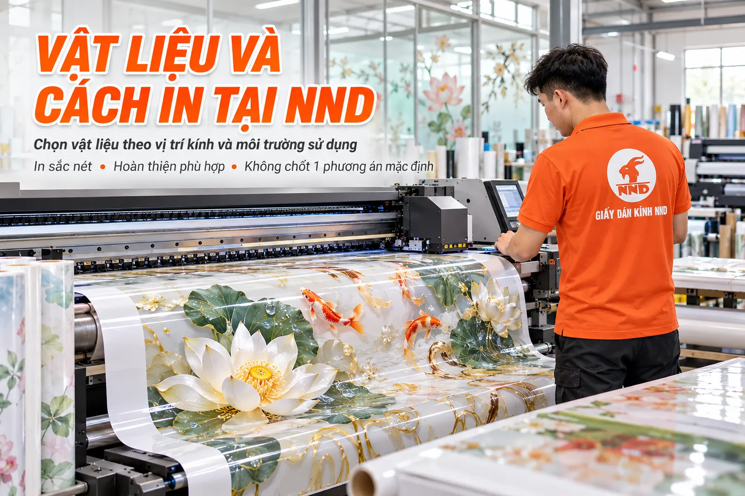 Vật liệu và quy trình in tranh dán kính 3D tại NND