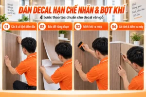 Bốn bước dán decal vân gỗ hạn chế nhăn và bọt khí từ căn tấm đến cắt mép