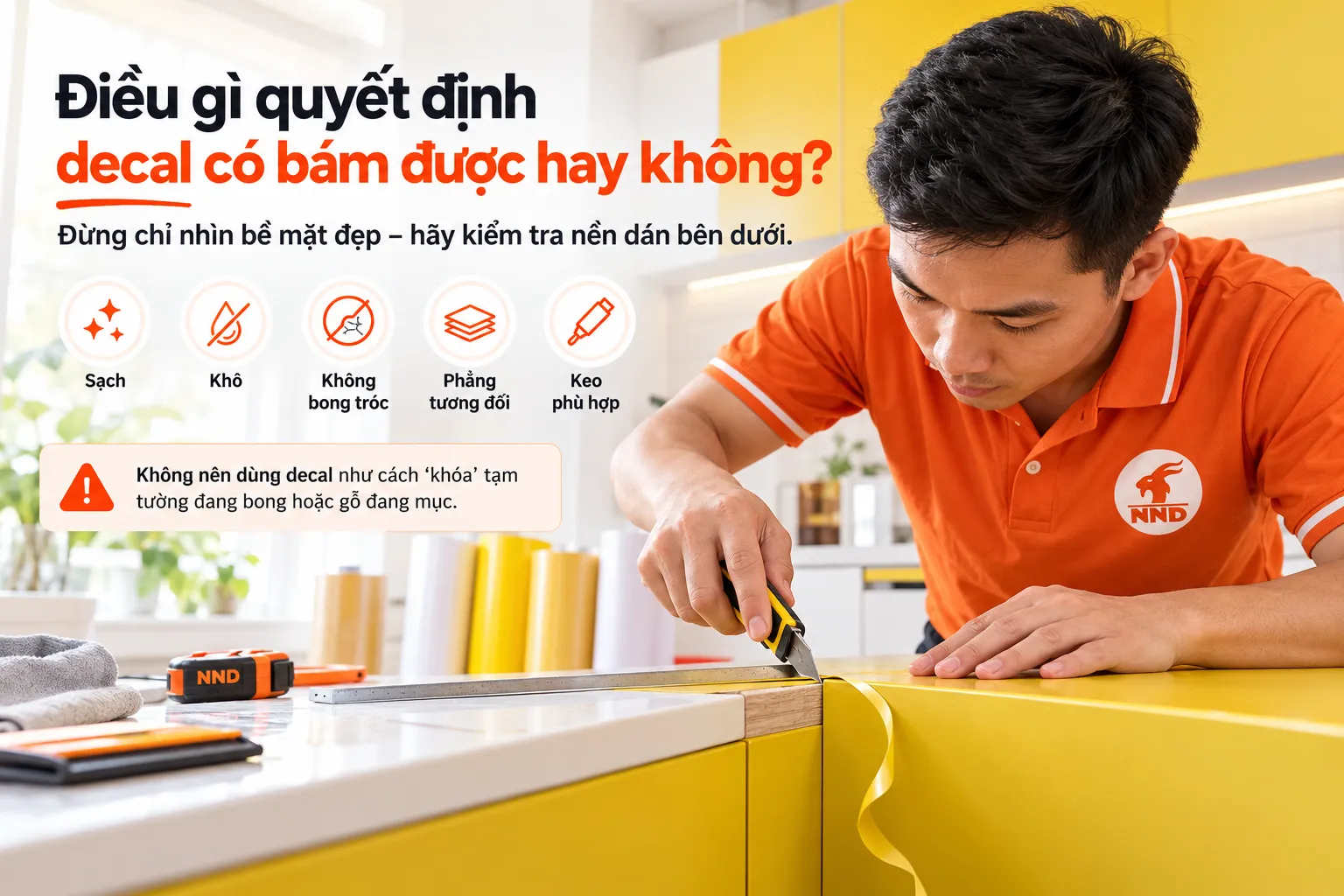 Các yếu tố quyết định độ bám của decal màu trên bề mặt