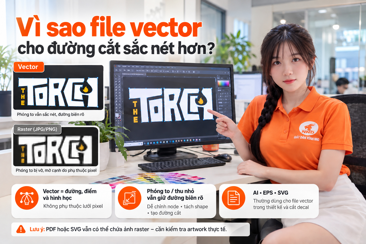 File vector giúp đường cắt logo decal sắc nét hơn