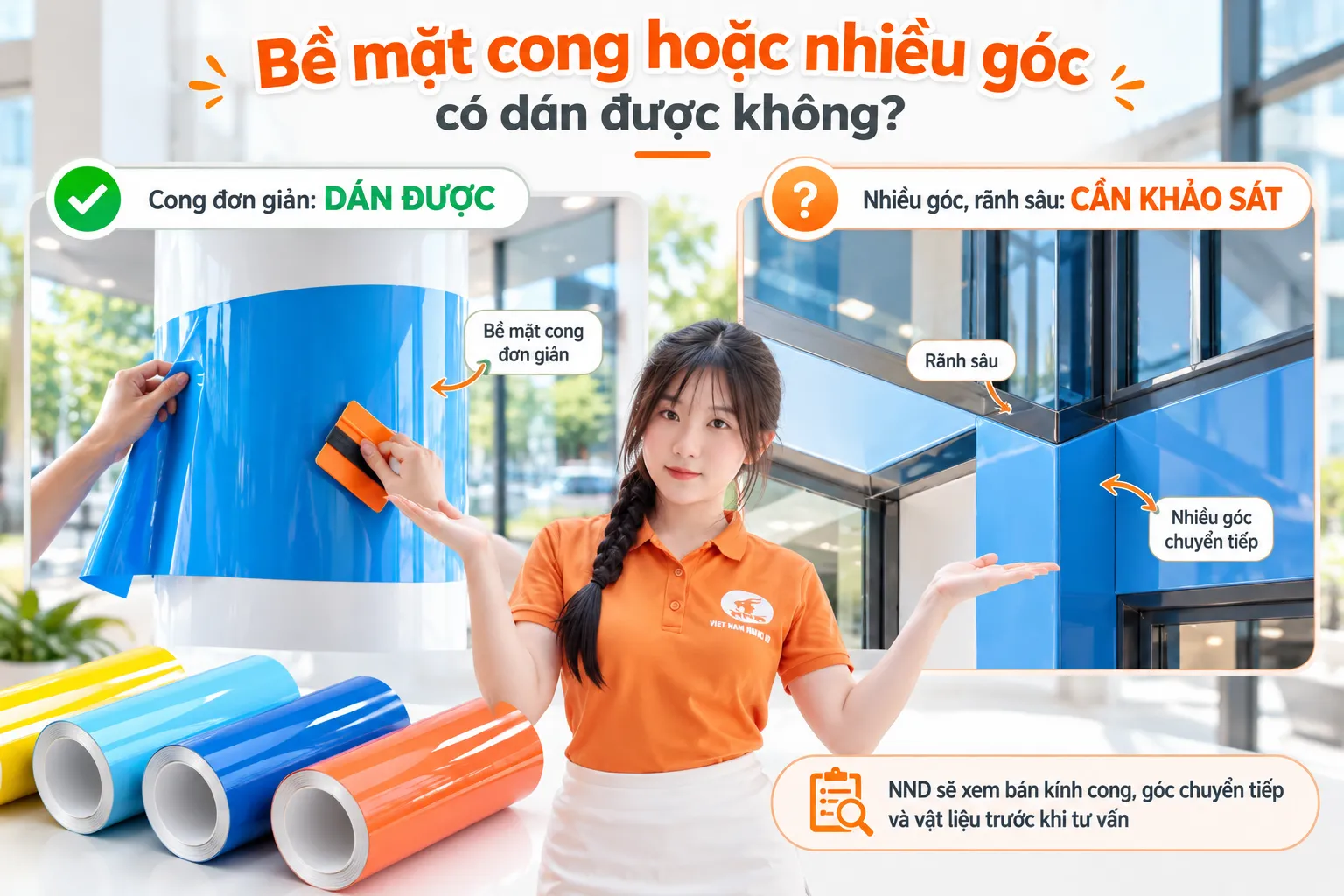 Decal màu trên bề mặt cong và nhiều góc