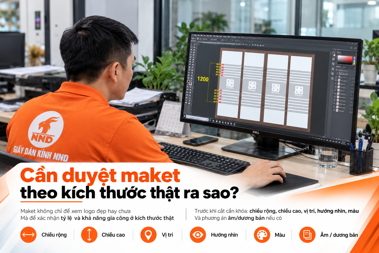 Duyệt maket theo kích thước thật trước khi cắt decal