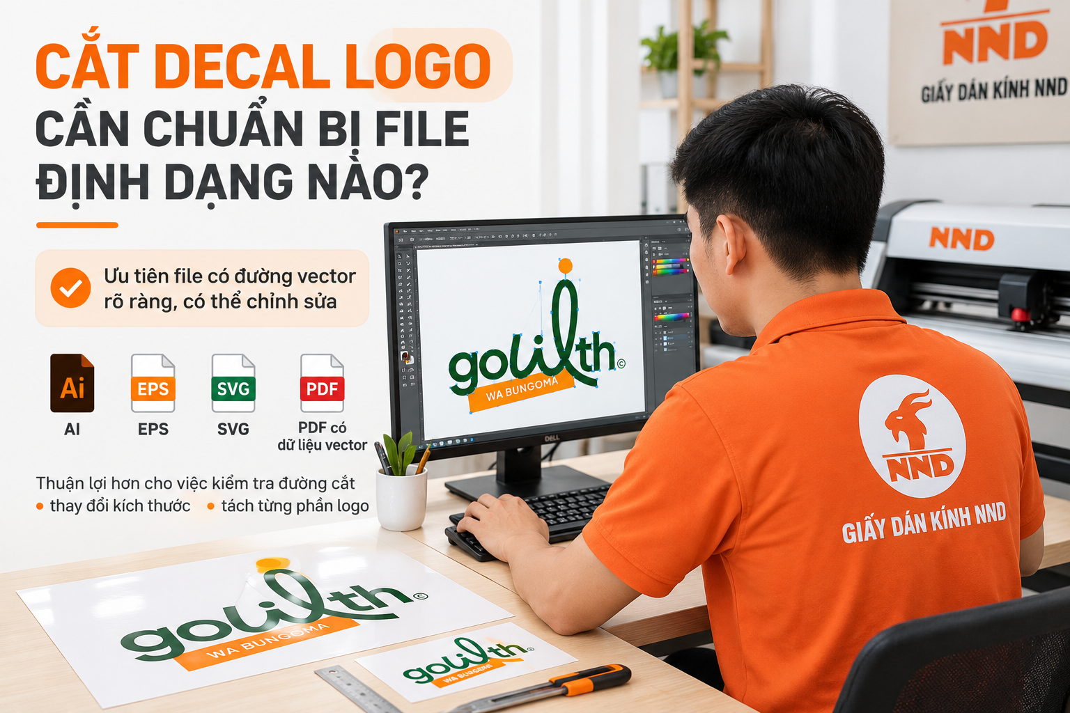 File logo cắt decal màu nên dùng AI EPS SVG hoặc PDF vector