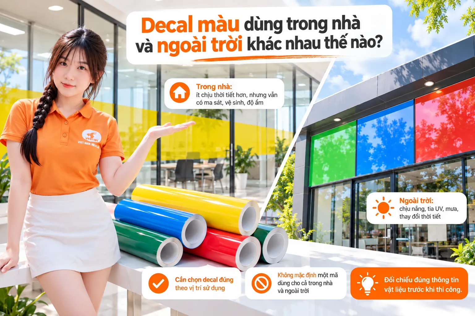Decal màu dùng trong nhà và ngoài trời