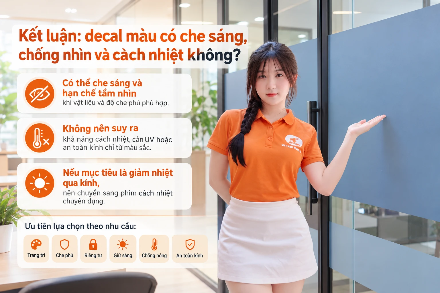 Decal màu có che sáng chống nhìn và cách nhiệt không