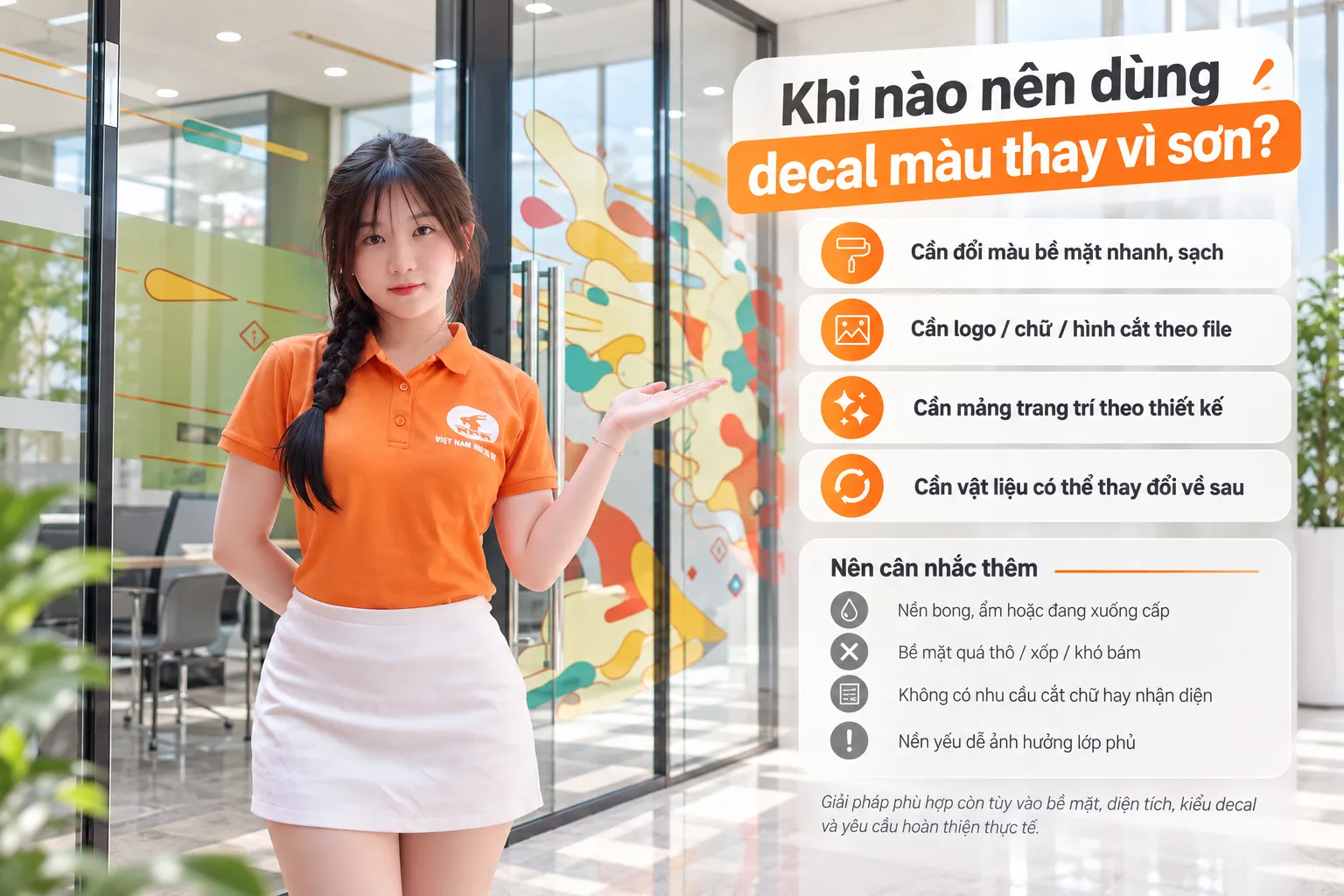 Khi nào nên dùng decal màu thay vì sơn bề mặt