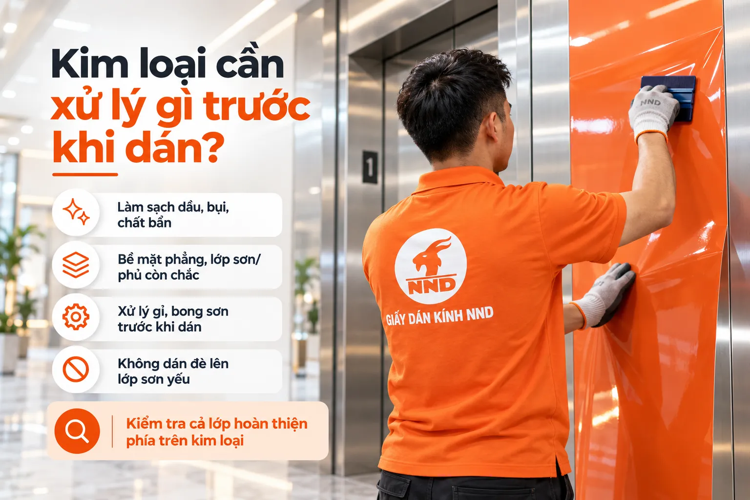 Xử lý bề mặt kim loại trước khi dán decal màu