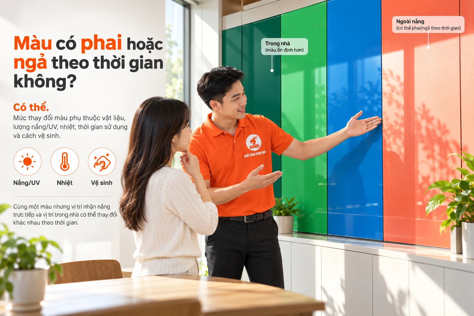 Màu decal có thể phai hoặc ngả theo thời gian