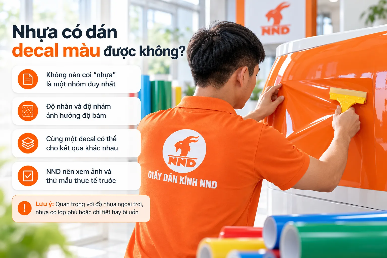 Kiểm tra bề mặt nhựa trước khi dán decal màu