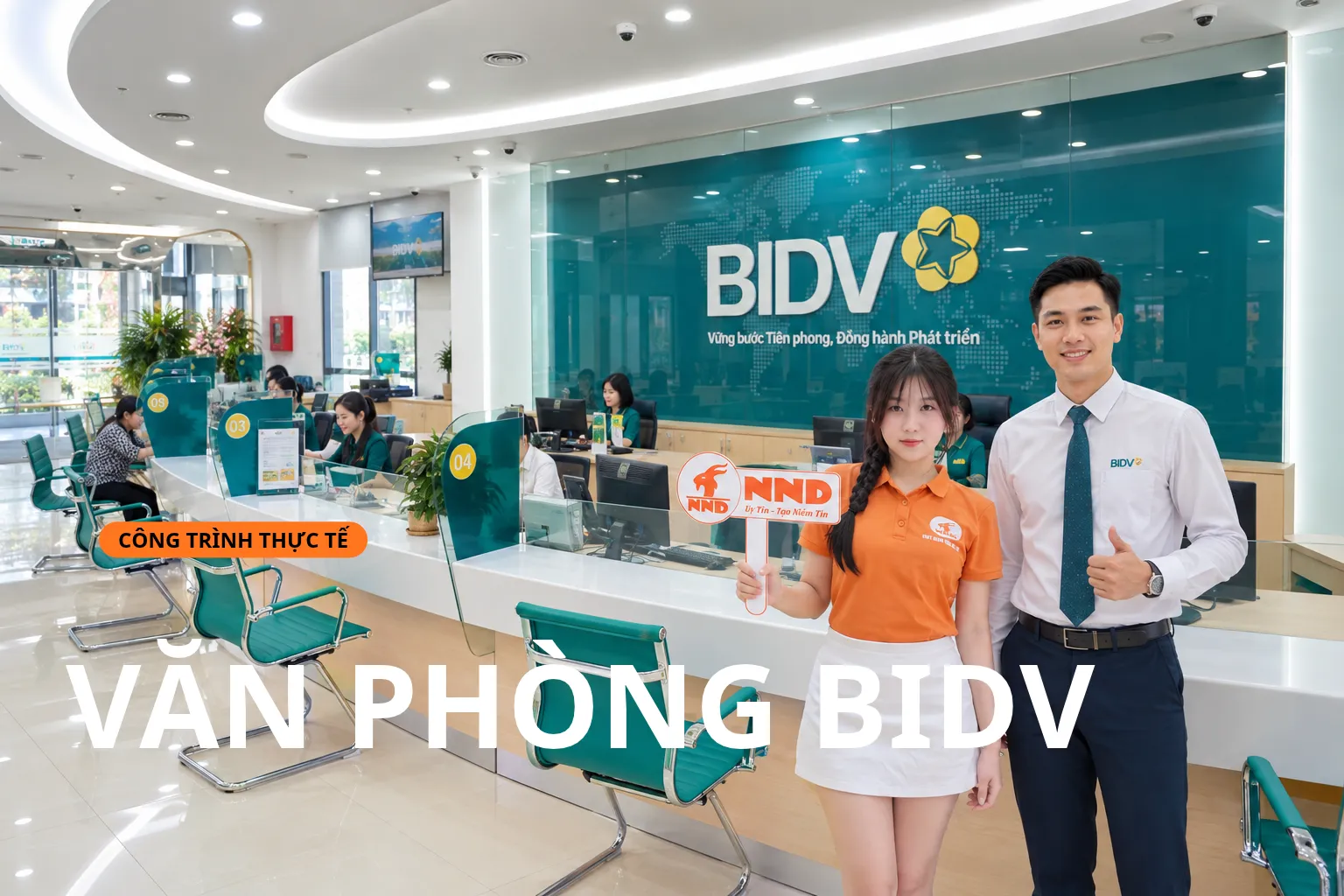 Dán phim cách nhiệt văn phòng BIDV bằng NC3599 - công trình thực tế NND